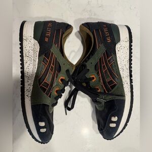 ASICS Gel-Lyte III Sneakers Size 7.5 Black Green Orange Retro